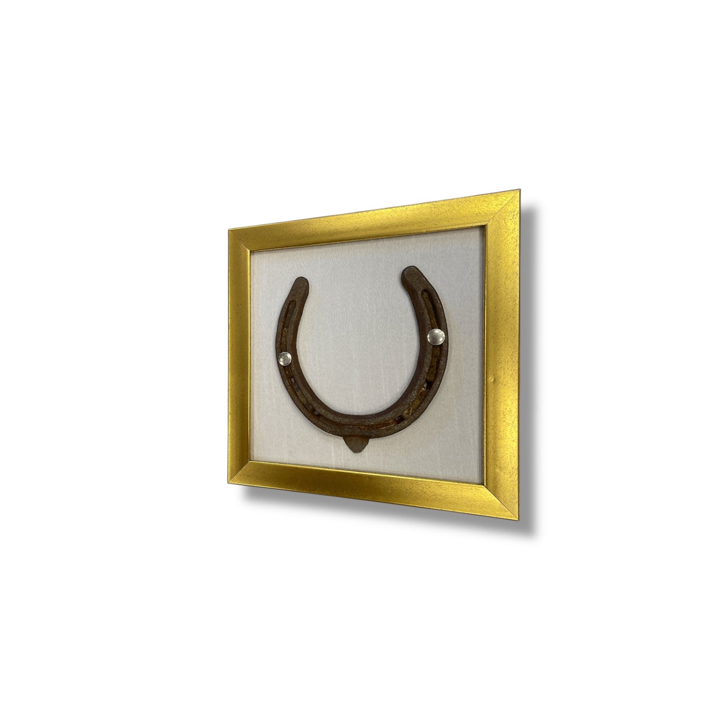 Good luck Antique horse shoe with white silk background