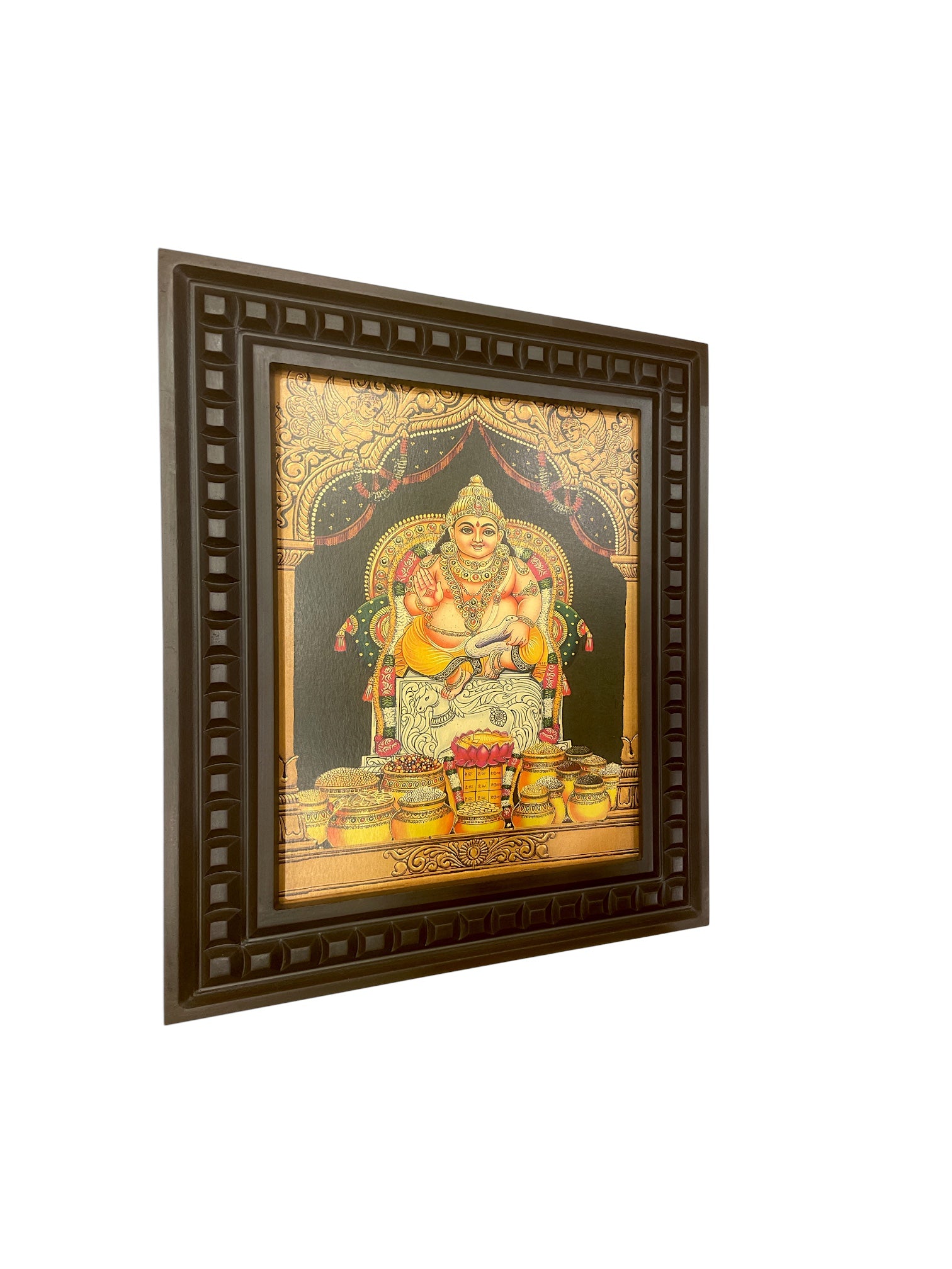Kubera-2 Gold Leafed Art With Wooden Frame.