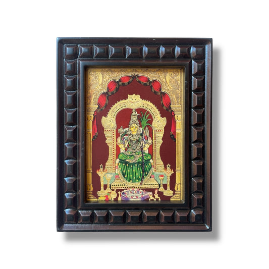 Rajarajeshwari Gold Foiled Art with wooden Frame