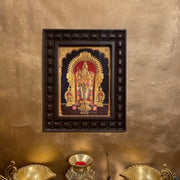 Tiruchendar Murugan Gold Leafed Art With Wooden Frame