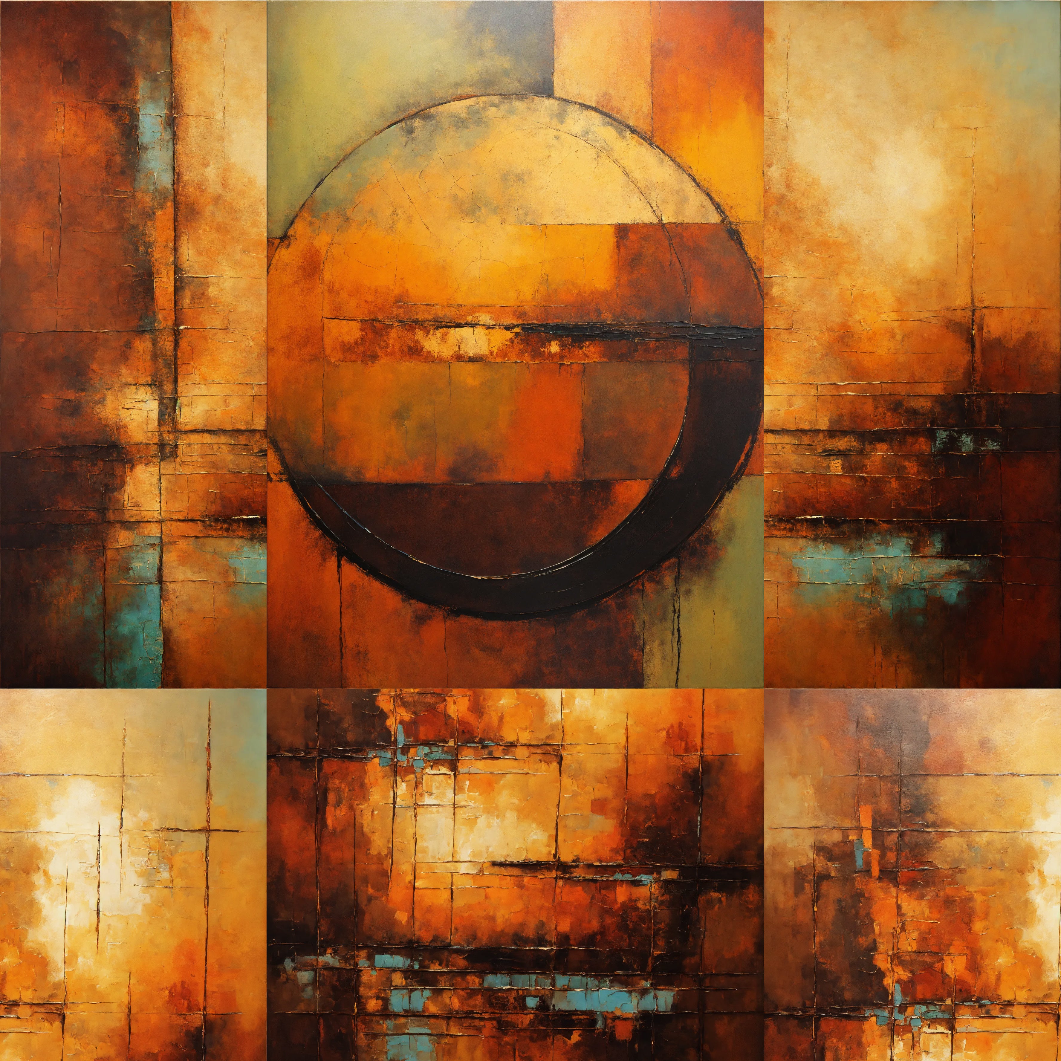 Rustic Abstract Art Paint on Canvas - without frame