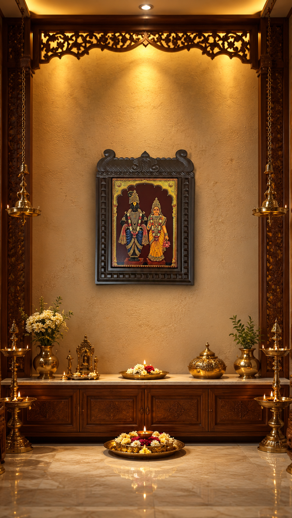 17 Gods in One Sacred Frame | Luxury Pooja Room Wall Art