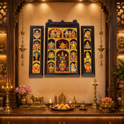 18 Gods in One Frame Gold Leaf Wall Art | Premium Engineered Wooden Temple Frame