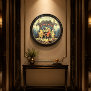 Shiva Parivar - Gold Leaf Wall Art Frame | Lord Shiva Family Decor