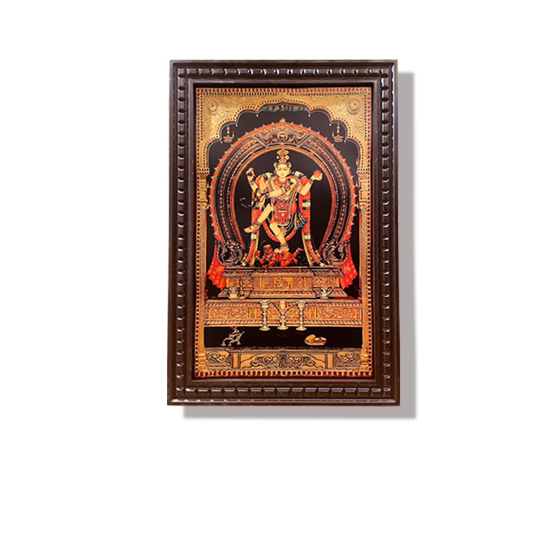 Premium Nataraj Wooden Frame | Divine Shiva Nataraja Wall Art | Temple Design Pooja Decor | Vastu Positive Energy Frame