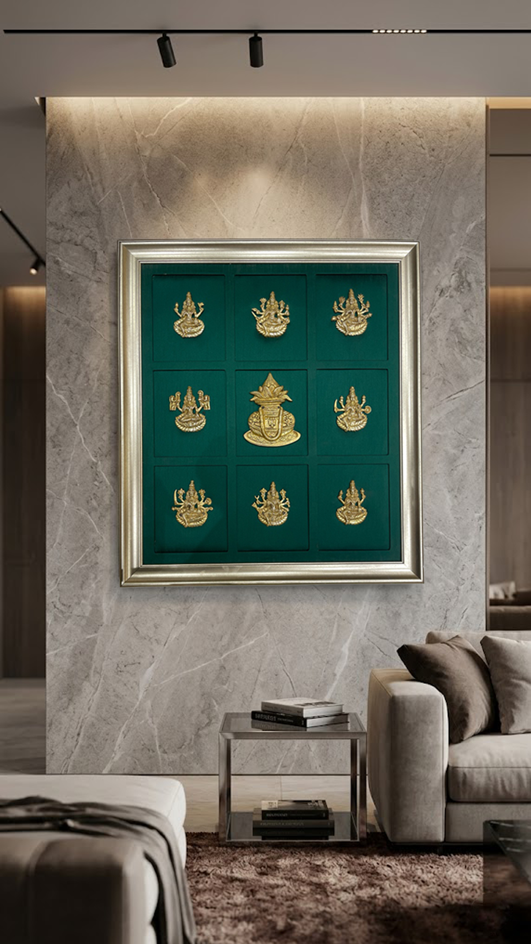 Ashta Lakshmi with Sacred Kalash Wall Frame – Divine Symbol of Prosperity, Wealth & Blessings