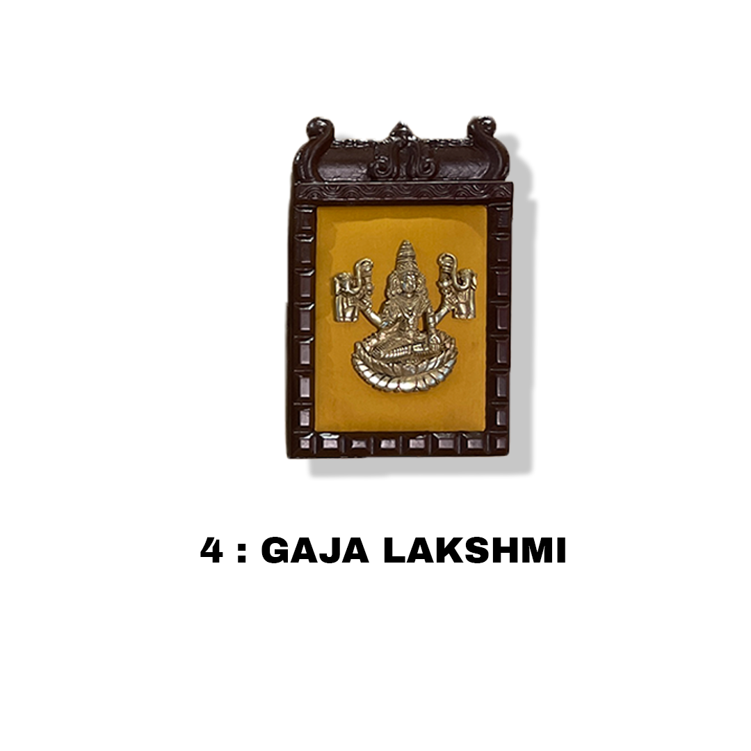 Ashtalakshmi Brass Wall Art with Golden Silk Backdrop – Sacred Décor for Homes &amp; Workspaces