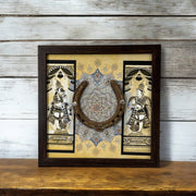 Antique Horse shoe with Dwarapalakas Backdrop