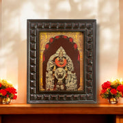 Sri Banashankari amma - 2 Gold Foiled Art Within Wooden Frame