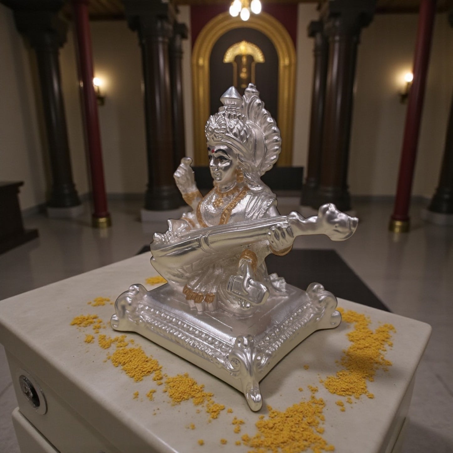 saraswati idol. 92.5% sterling silver
