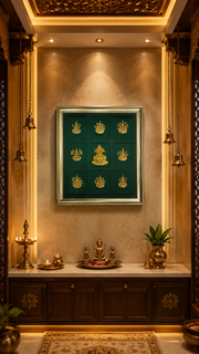Ashta Lakshmi with Sacred Kalash Wall Frame – Divine Symbol of Prosperity, Wealth & Blessings