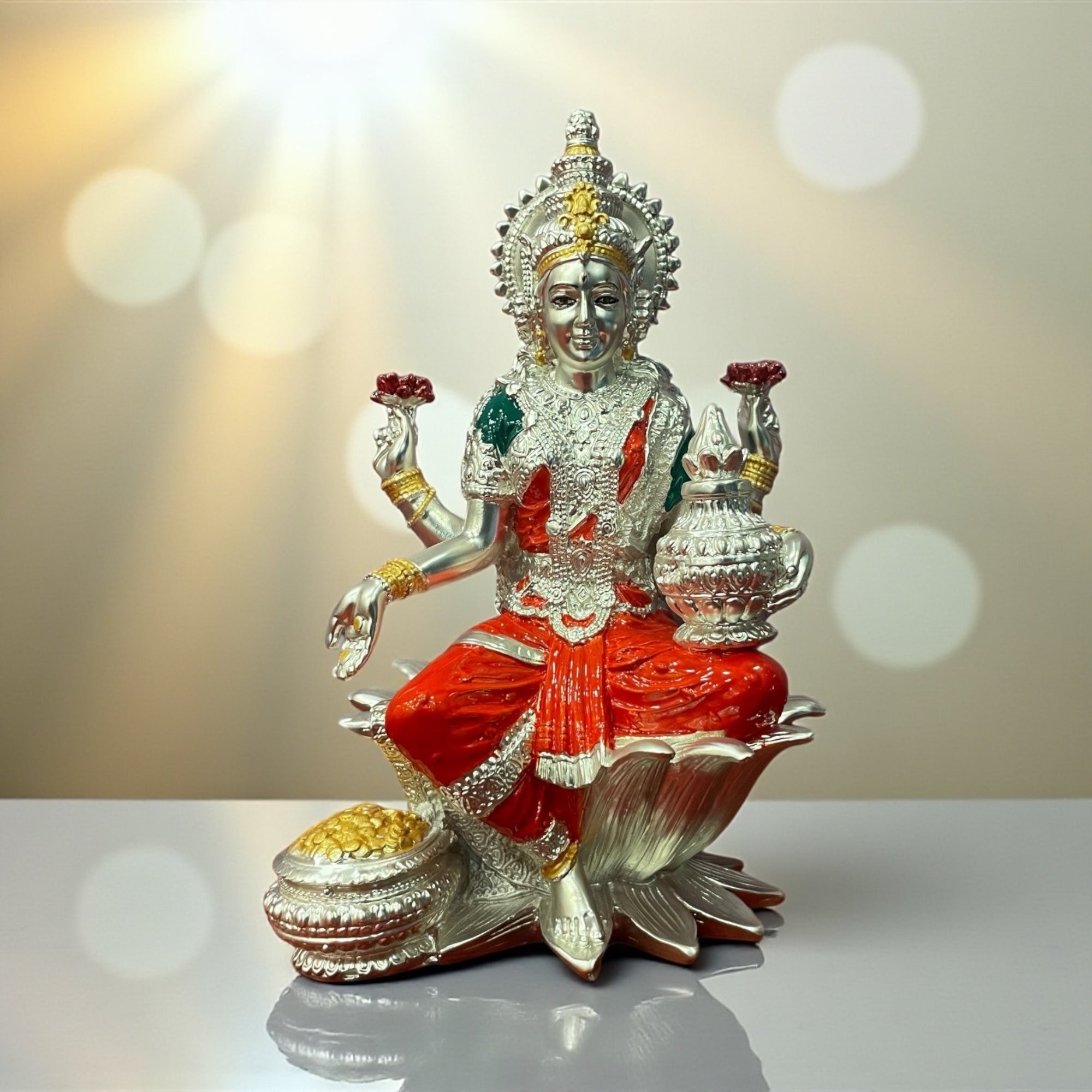 Silver Devi Lakshmi Idol 1