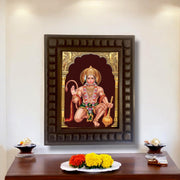 Hanuman Gold Foiled Art within wooden frame