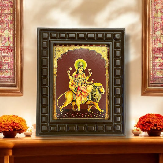 Skandamata Gold Leafed Art With Wooden Frame