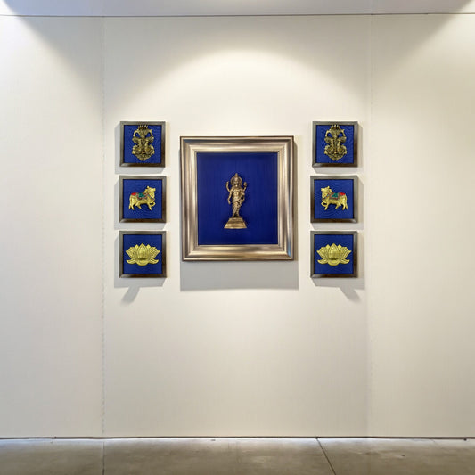 Blue Wall Art with Dhanvanthri Highlight