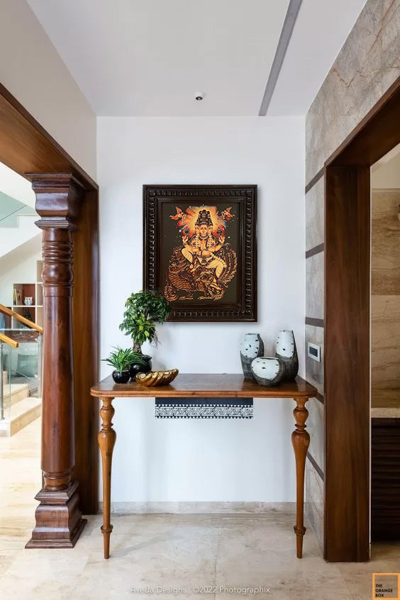 Brahma dev gold leaf wooden photo frame