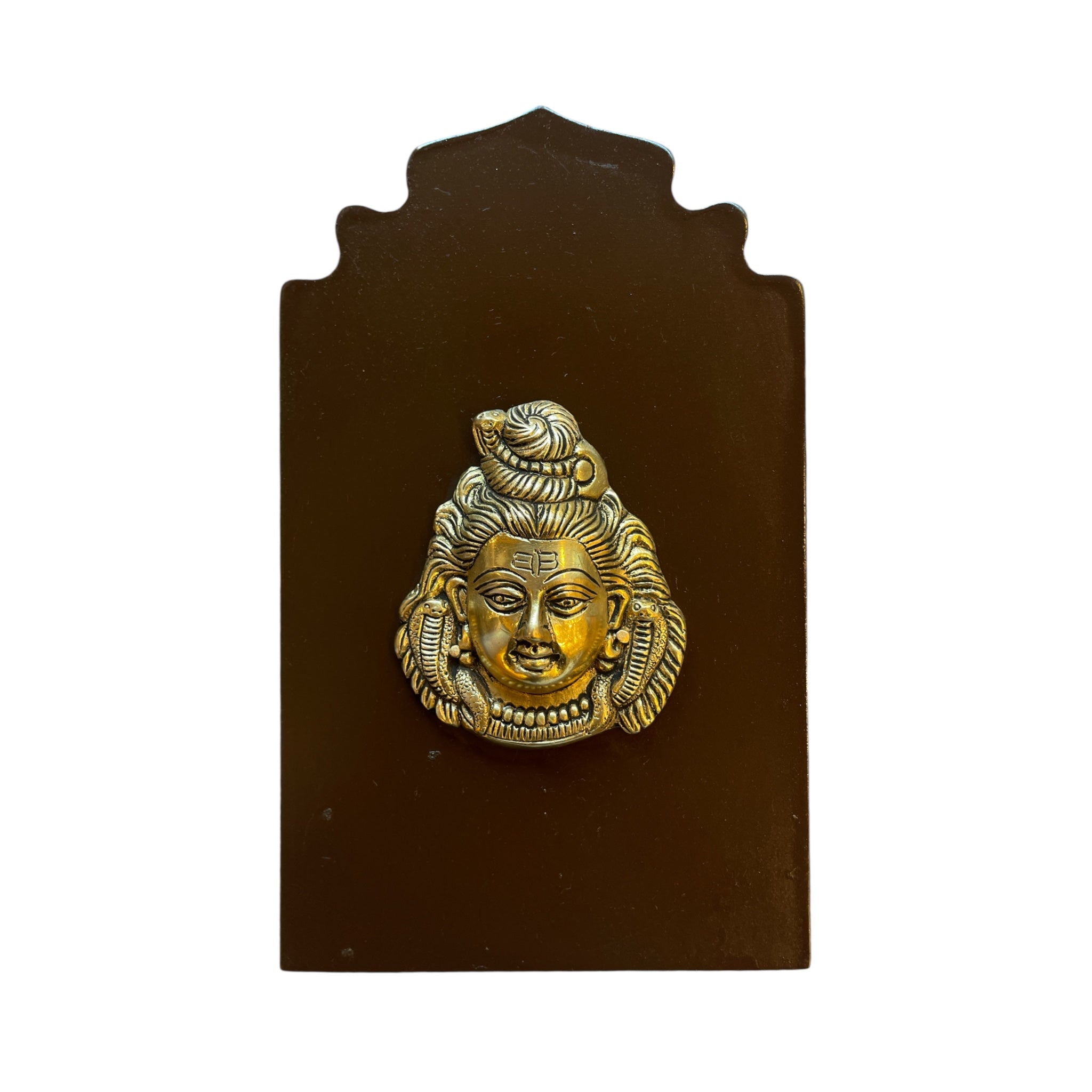 Brass Lord Shiva on Wooden Base