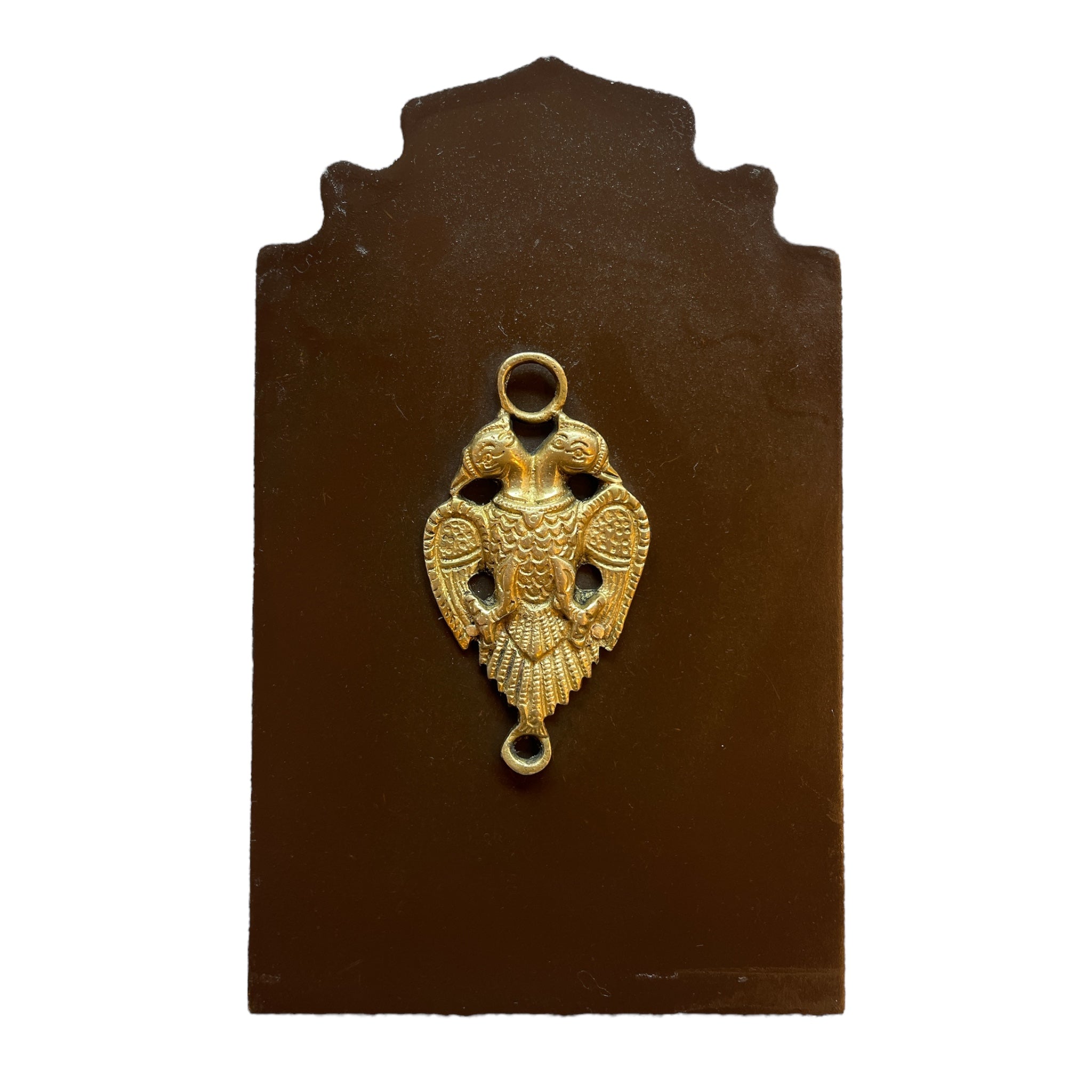 Brass Gandaberunda on wooden base Frame