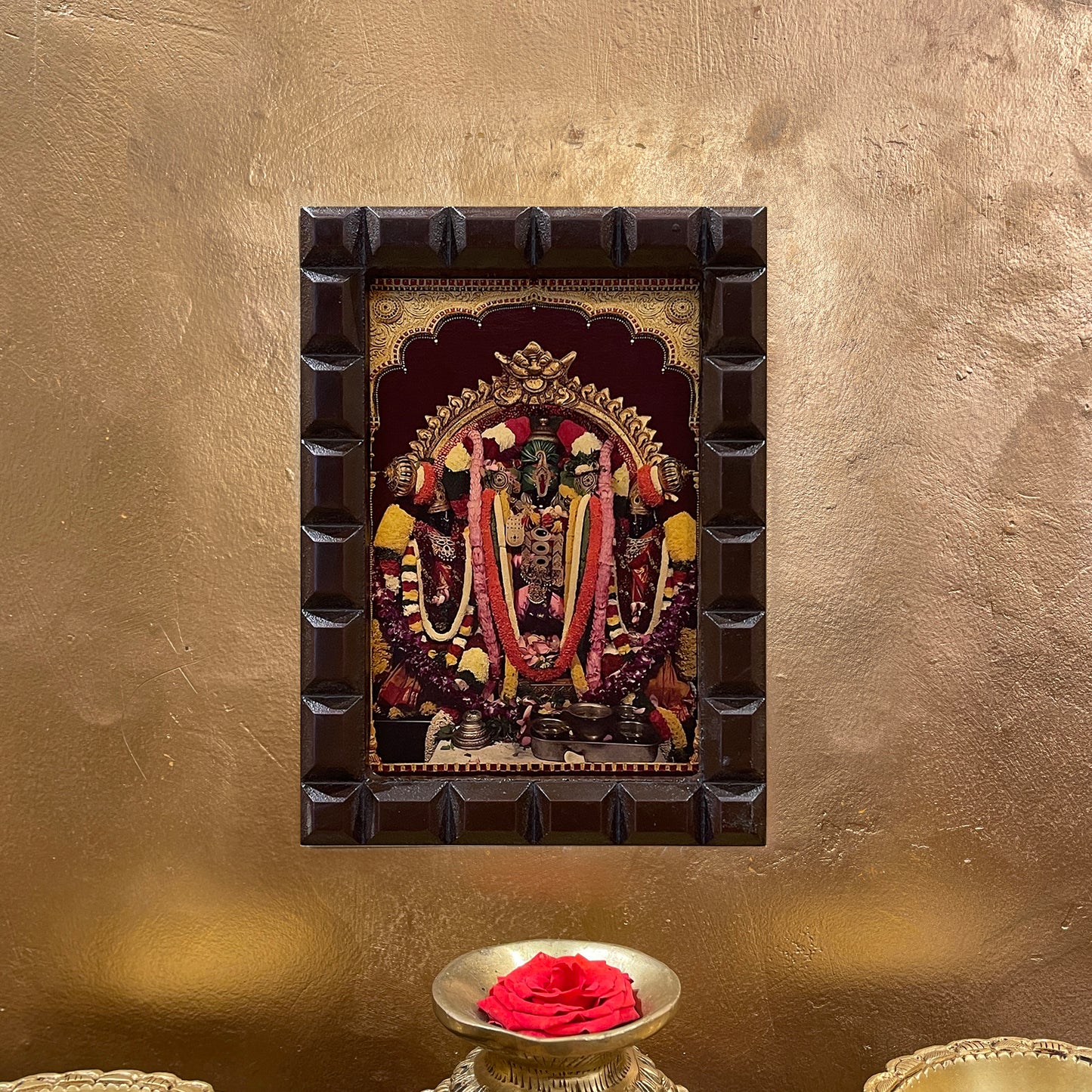 Champakadhama Swamy Gold Leafed Art | Vishnu Devotional Wall Frame