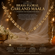 Premium Handcrafted Brass Floral Garland Maala | Traditional Pooja Decor | Elegant Temple Hanging Mala