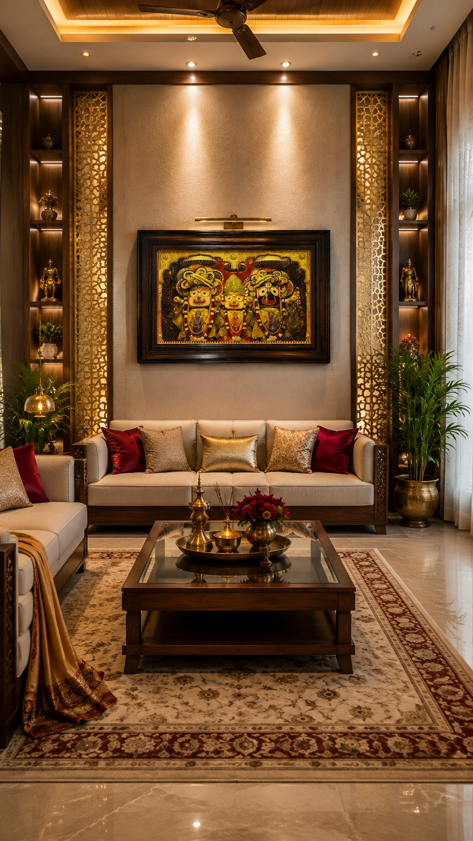 Jagannath Gold Leaf Art with Rosewood Frame | Luxury Puri Jagannath Wall Art | ESTUDIO