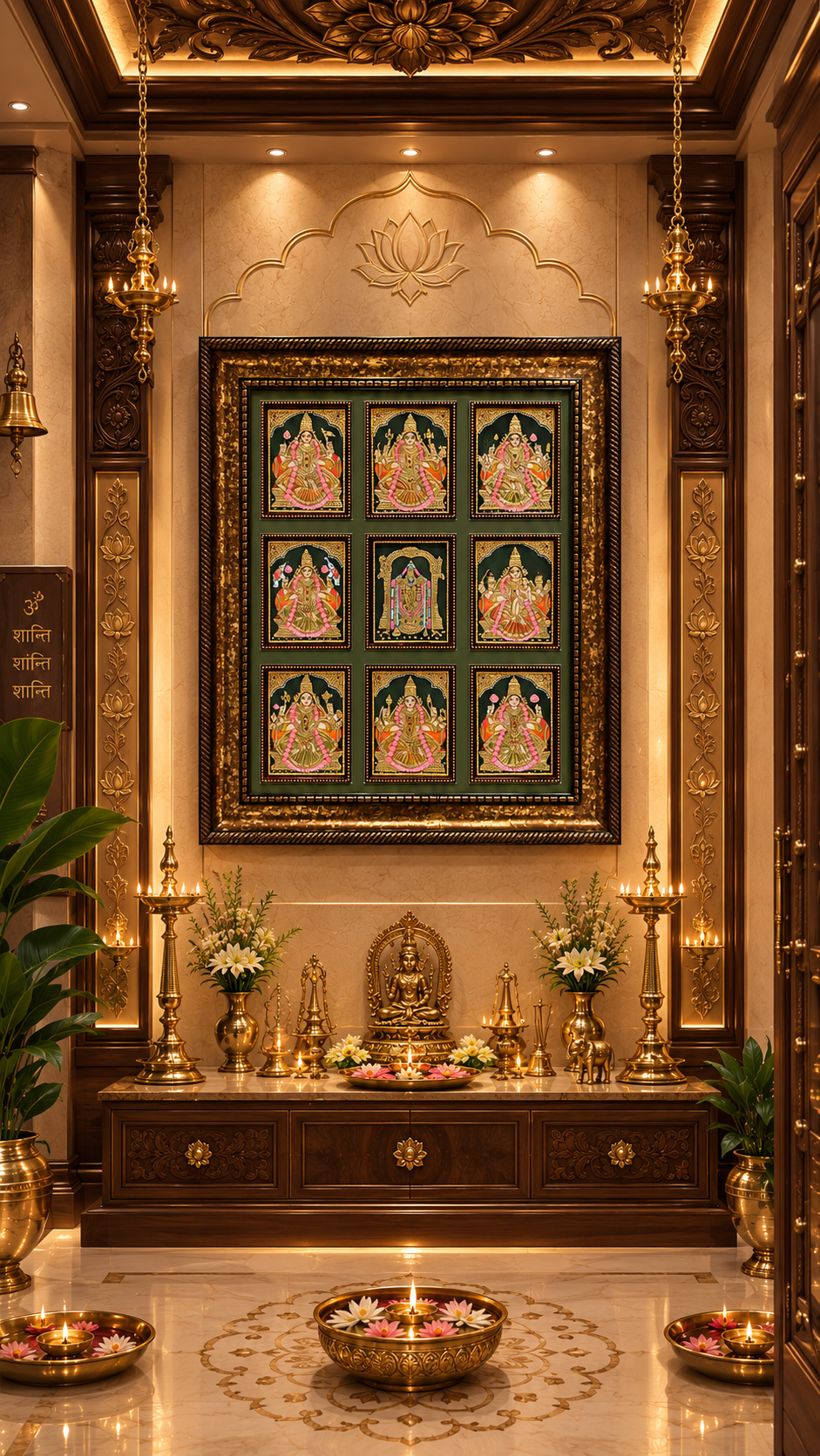 Ashta Lakshmi with Tirupati Balaji – A Divine Tanjore Masterpiece