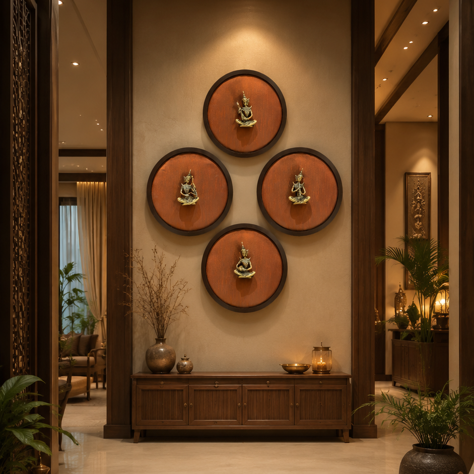 Brass Musician Wall Art Set of 4 | Luxury Traditional Home Decor | Estudio