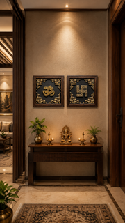 Brass Om & Swastik Wall Decor Designs | 10 Rich Silk Colors