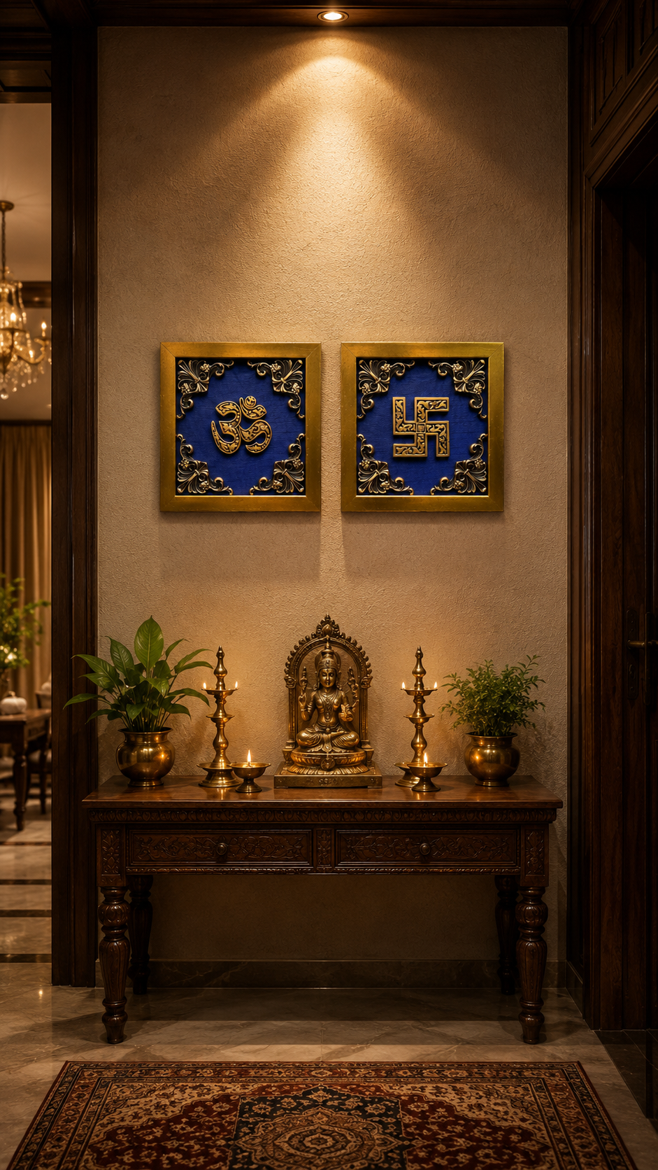 Brass Om & Swastik Wall Decor Designs | 10 Rich Silk Colors