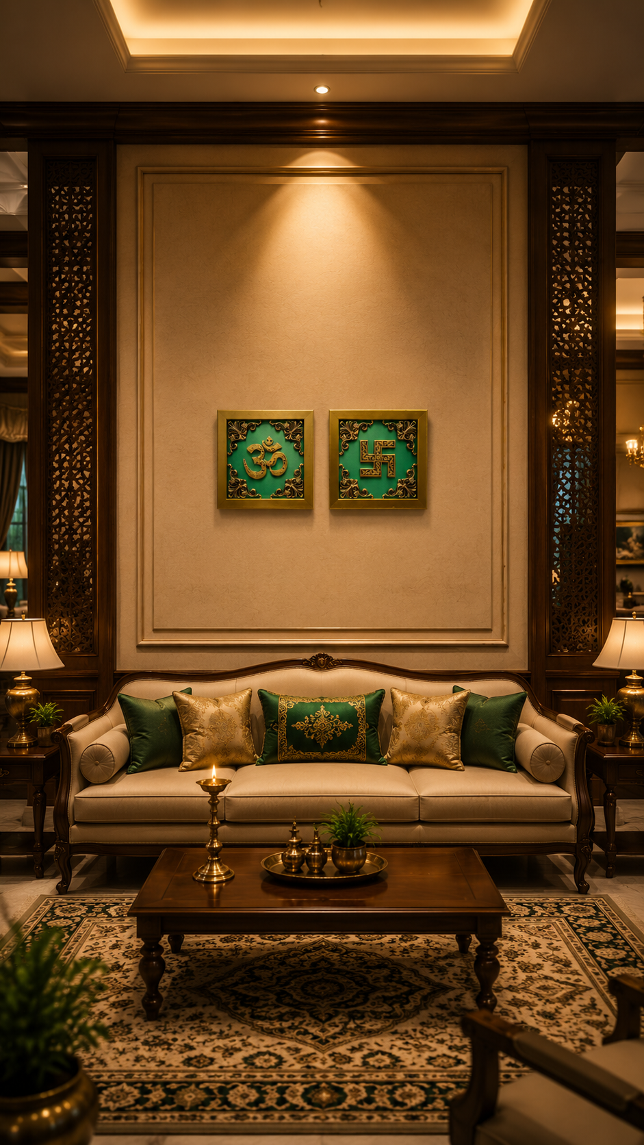 Brass Om & Swastik Wall Decor Designs | 10 Rich Silk Colors