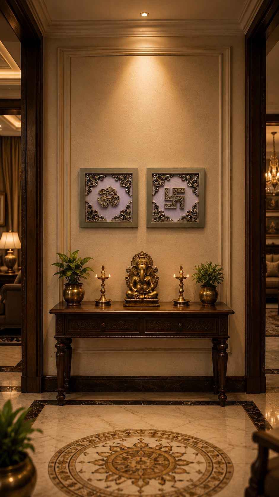 Brass Om & Swastik Wall Decor Designs | 10 Rich Silk Colors
