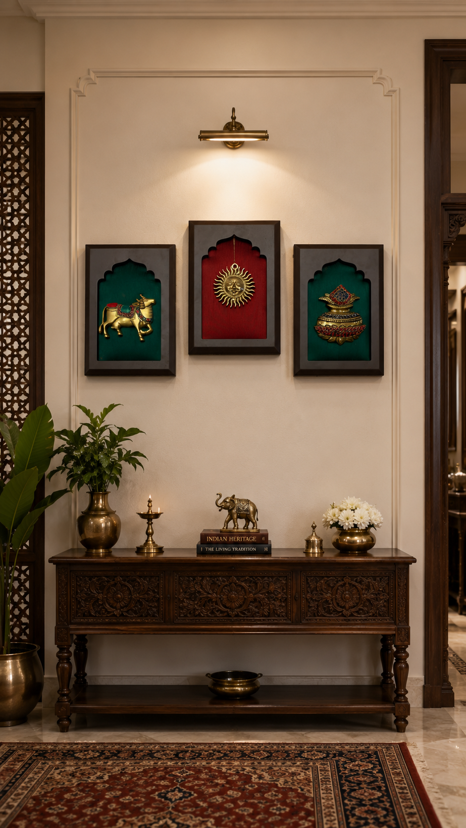 Brass Set of 3 Wall Art for Home Décor