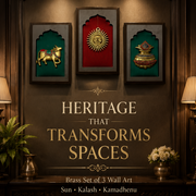 Brass Set of 3 Wall Art for Home Décor