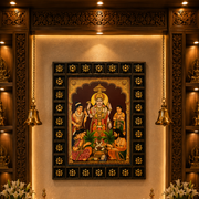 Sathya Narayana Gold Leaf Art with Premium Engineered Wooden Frame