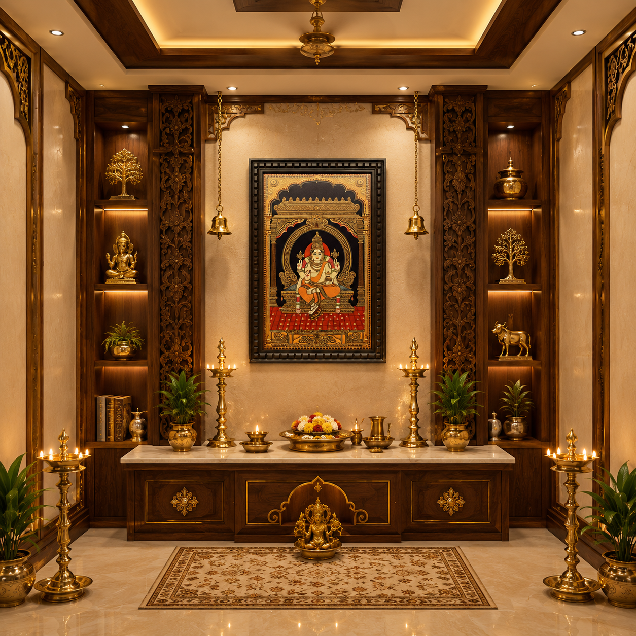 Dhanvantari Gold Leaf Art | Premium Wooden Frame