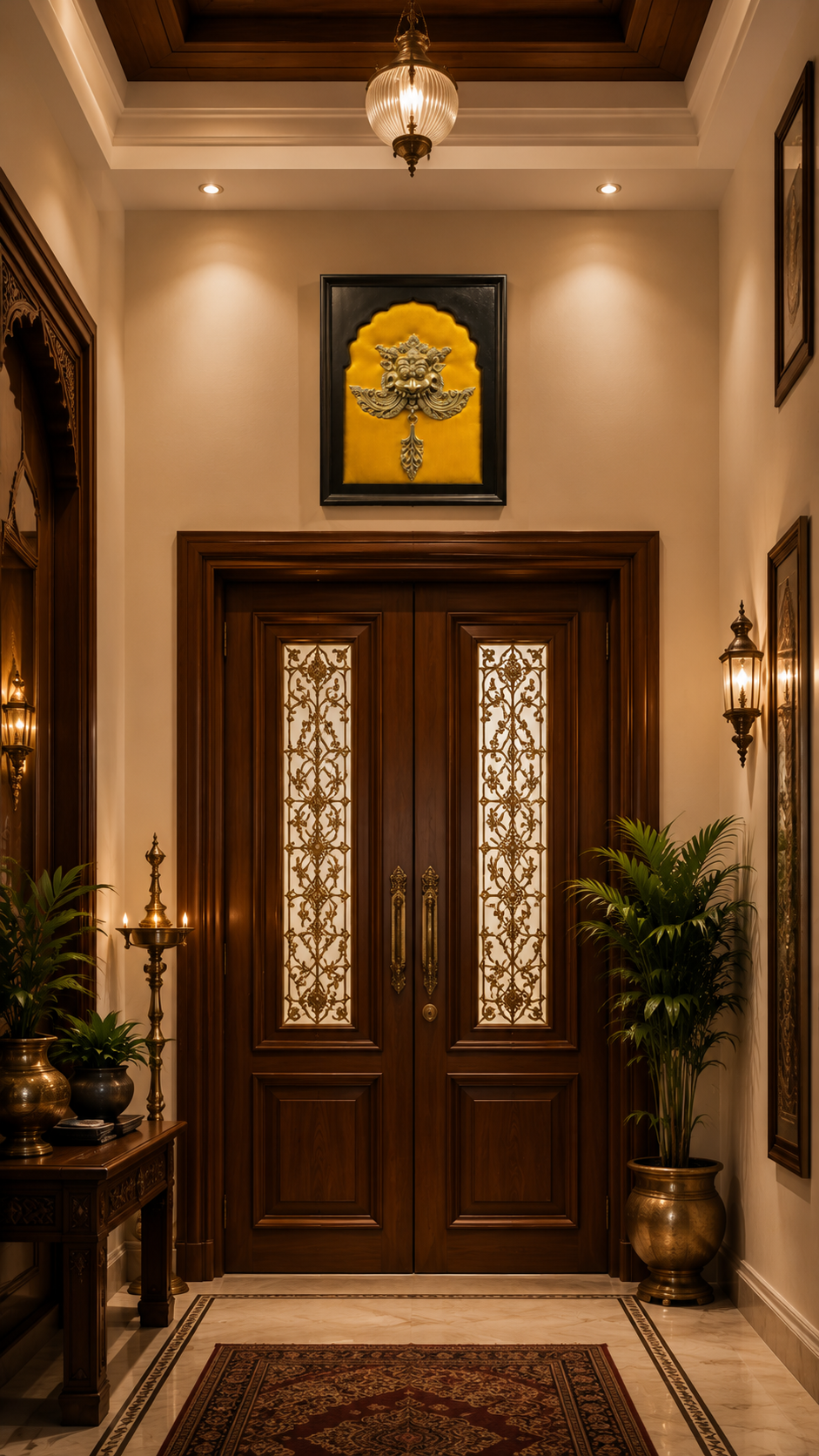Brass Keerthi Mukh Wall Art | Premium Vastu Entrance Decor