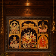 5 Gods in One Frame Gold Leaf Art