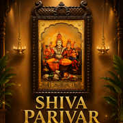 Shiva Parivar Gold Leaf Wall Frame for Pooja Room | Luxury Hindu Home Decor