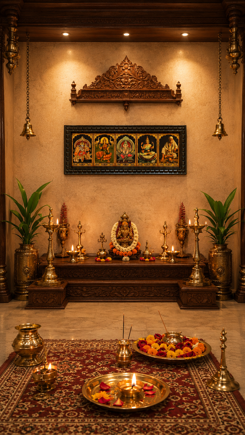 5 Gods in One Frame Gold Leaf Art-2
