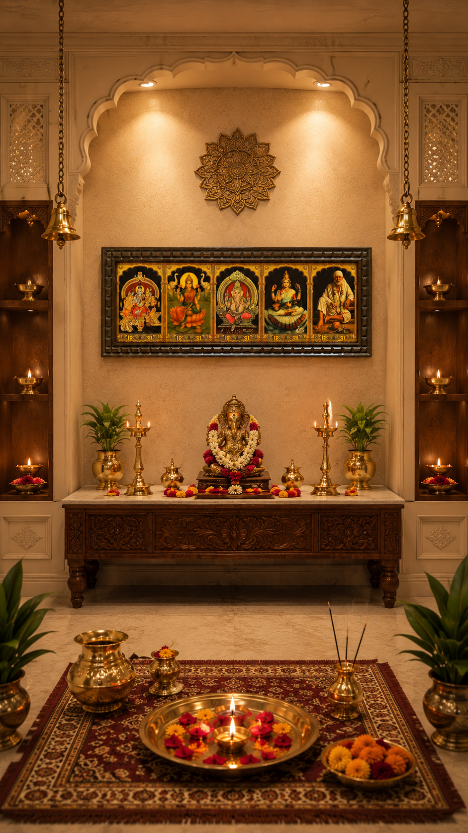5 Gods in One Frame Gold Leaf Art-2
