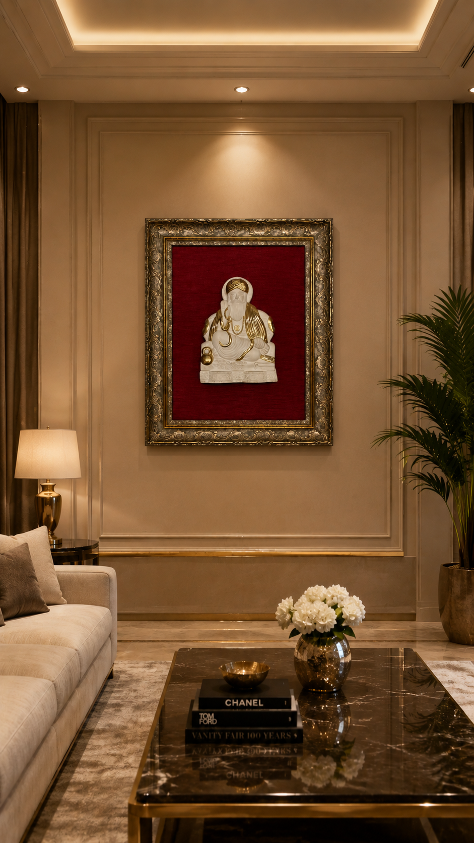 Guru Nanak Ji Premium Wall Frame Art | Luxury Spiritual Home Decor | Handcrafted Divine Resin Artwork