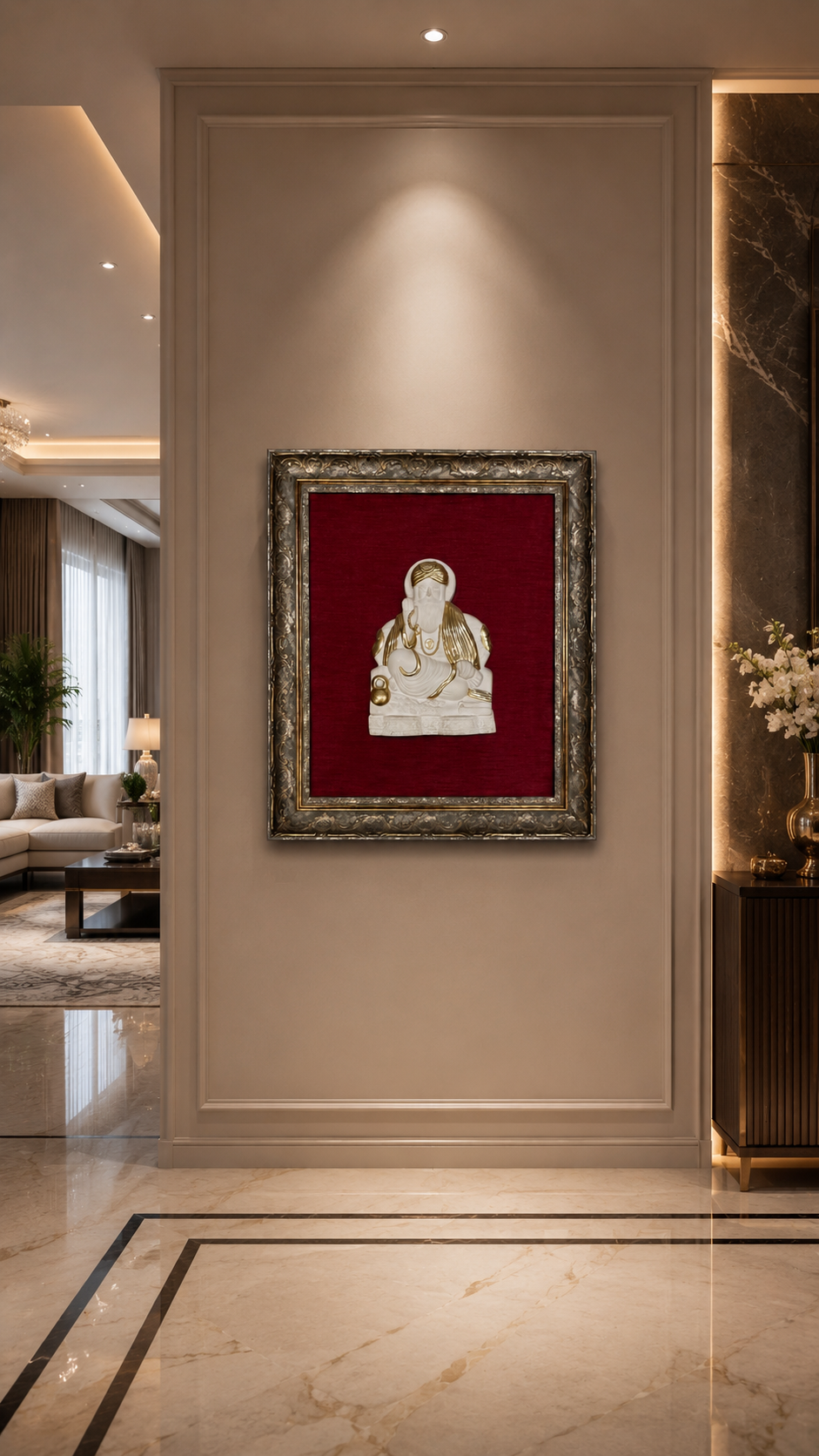 Guru Nanak Ji Premium Wall Frame Art | Luxury Spiritual Home Decor | Handcrafted Divine Resin Artwork
