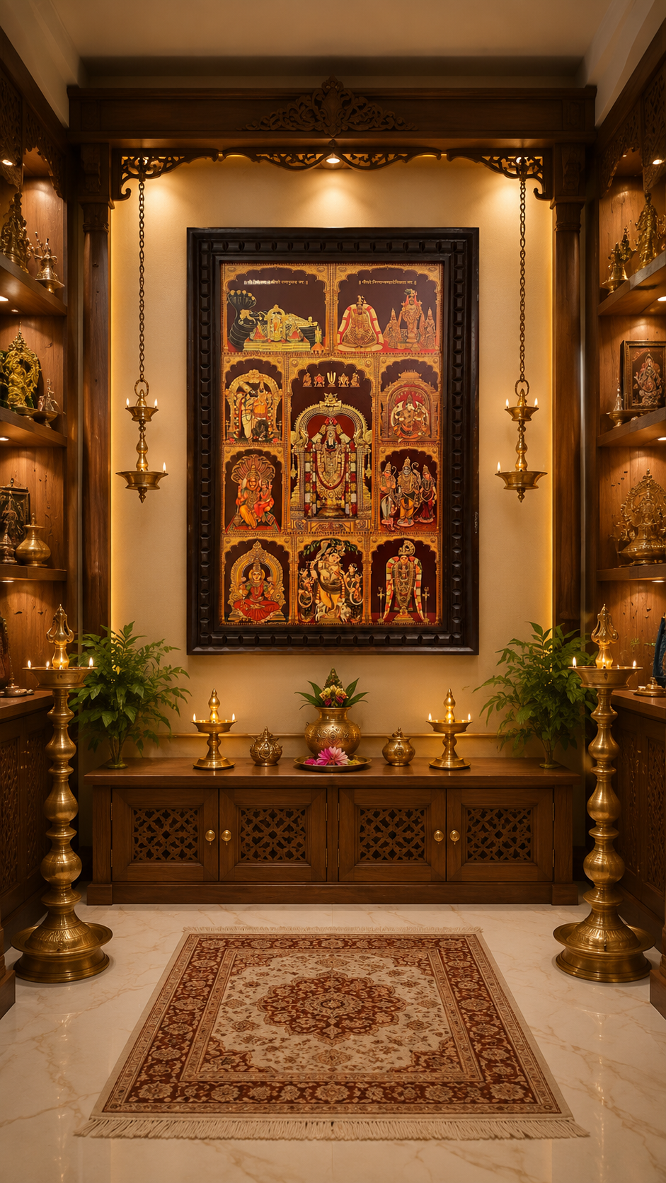 10 Gods in One Frame Gold Leaf Art | Premium Engineered Wooden Frame.