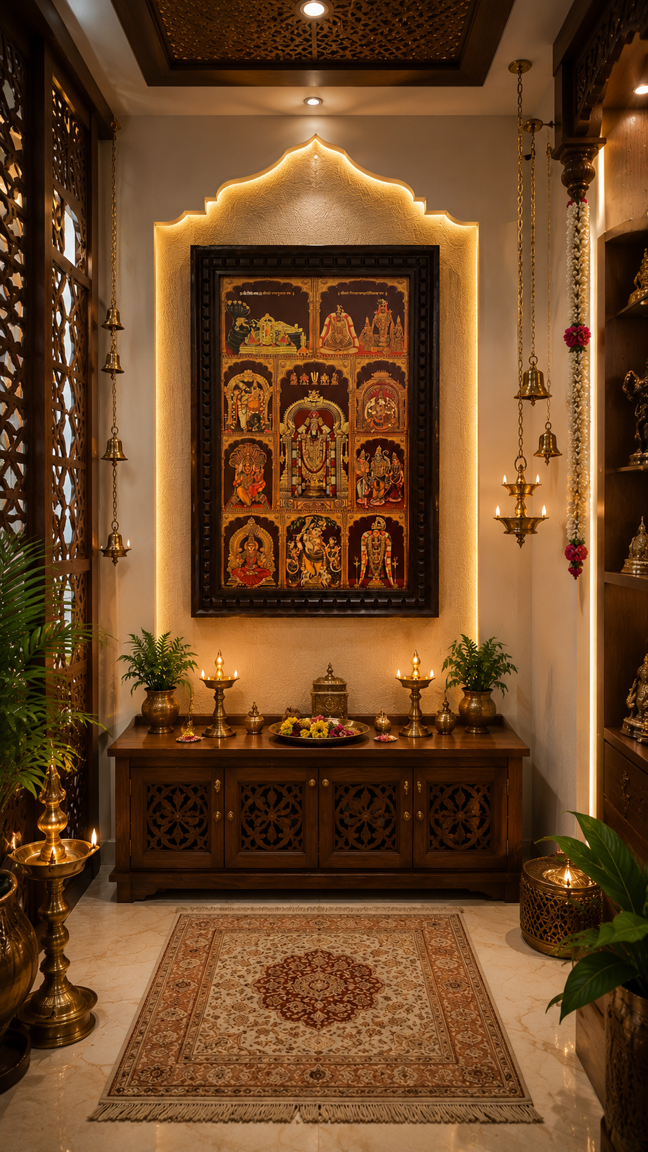 10 Gods in One Frame Gold Leaf Art | Premium Engineered Wooden Frame.
