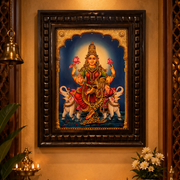 Lakshmi Gold Leafed Artwork with Polished Engineered Wooden Frame
