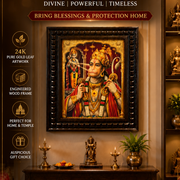 Hanuman Gold Leaf Art with Engineered Wooden Frame