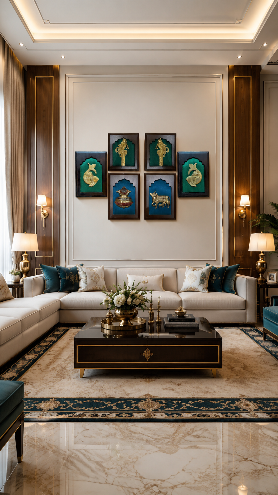 Traditional Brass Vastu Wall Art for Home Entrance