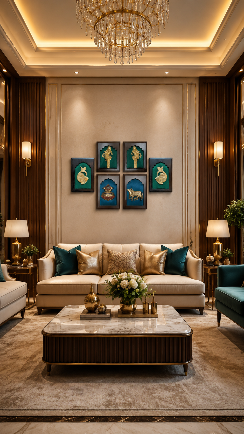 Traditional Brass Vastu Wall Art for Home Entrance