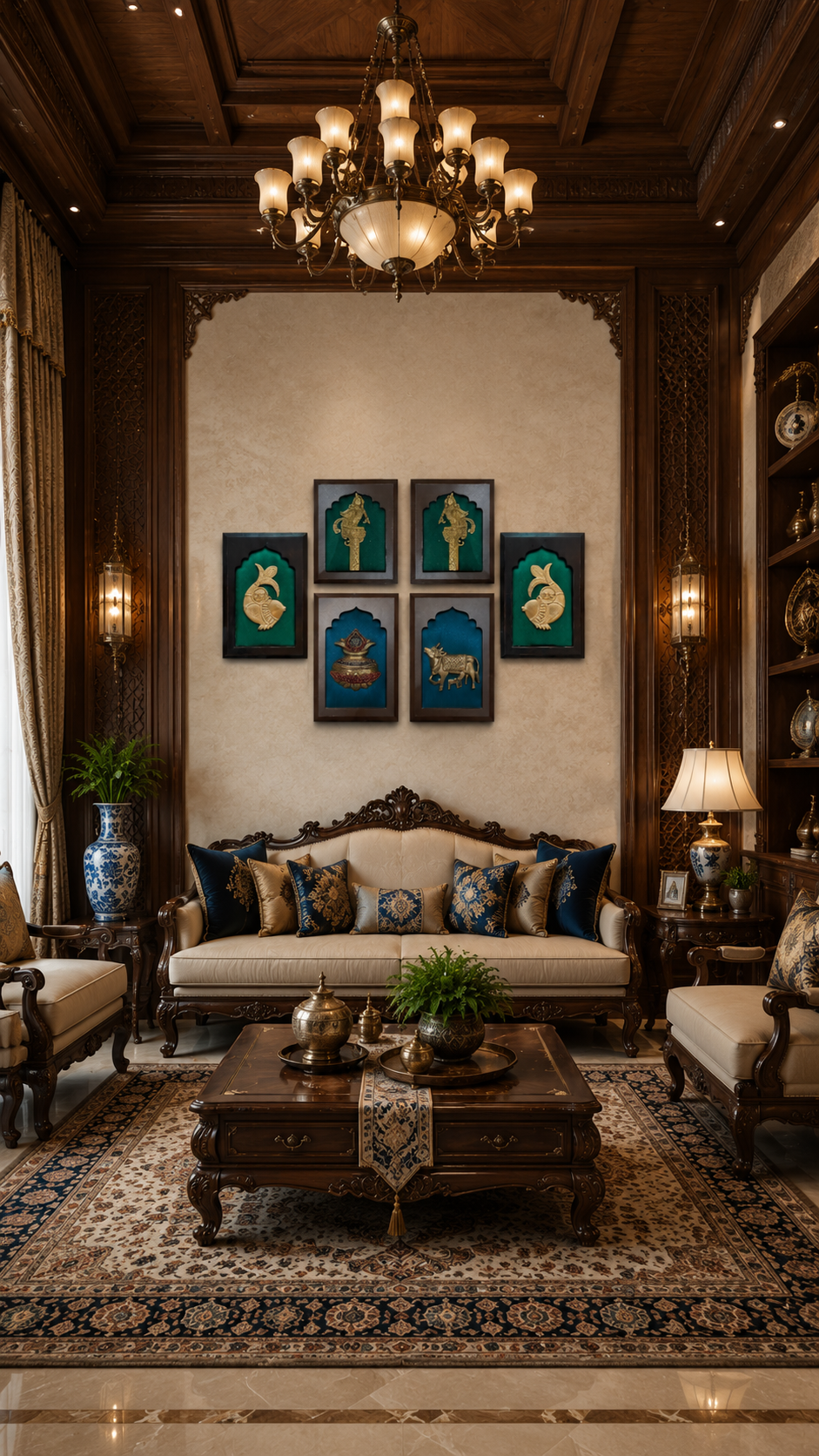 Traditional Brass Vastu Wall Art for Home Entrance