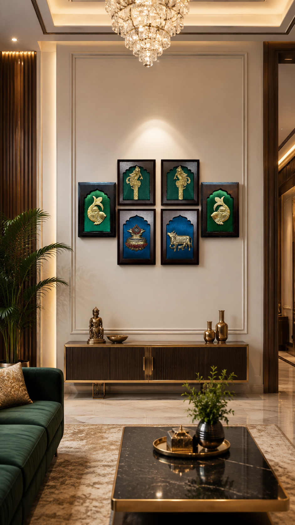 Traditional Brass Vastu Wall Art for Home Entrance